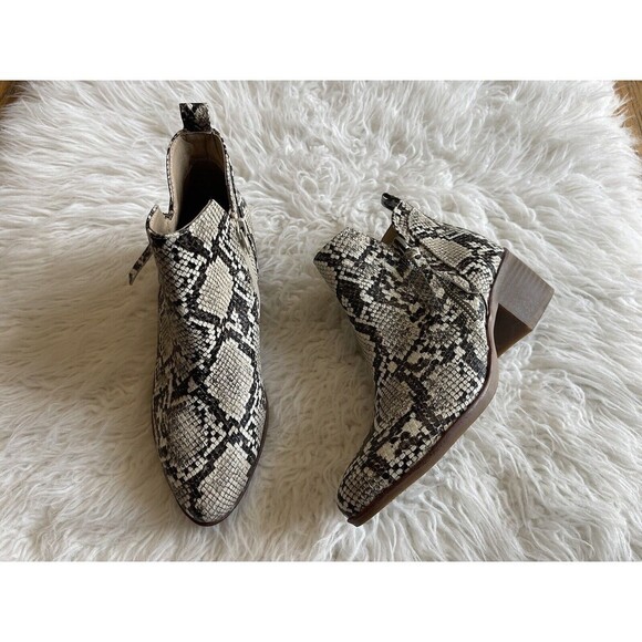 MIA Women SZ 6 Auden Ankle Casual Zip Snakeprint Bootie Shoe Boho Rocker - Picture 3 of 12